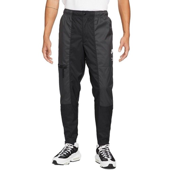 Nike Air Woven Lined Track Pants‎ Mens Size Large Black Gorpcore Ankle Zipper - Picture 1 of 11
